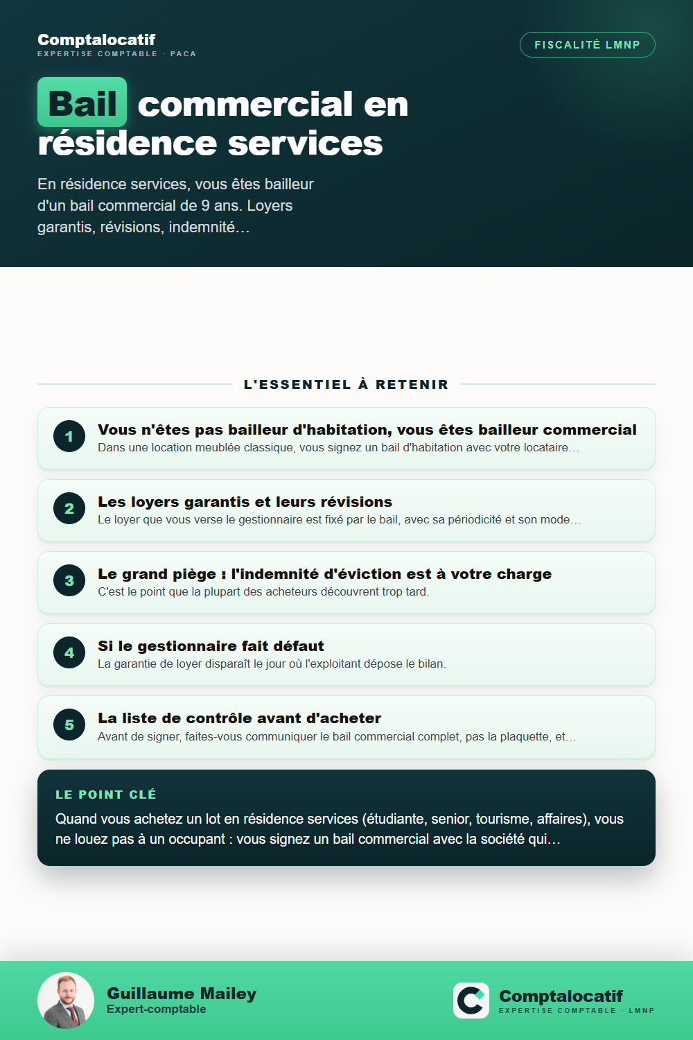 Récapitulatif visuel : Résidence services : comprendre le bail commercial qui vous lie