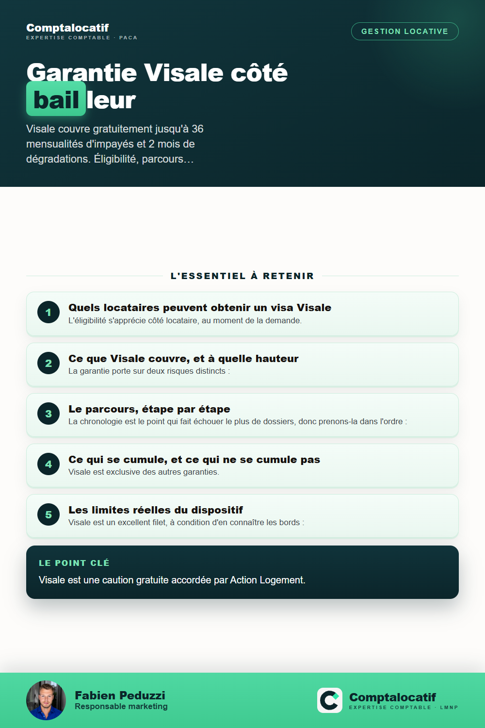 Récapitulatif visuel : Garantie Visale côté bailleur : le garant d'Action Logement