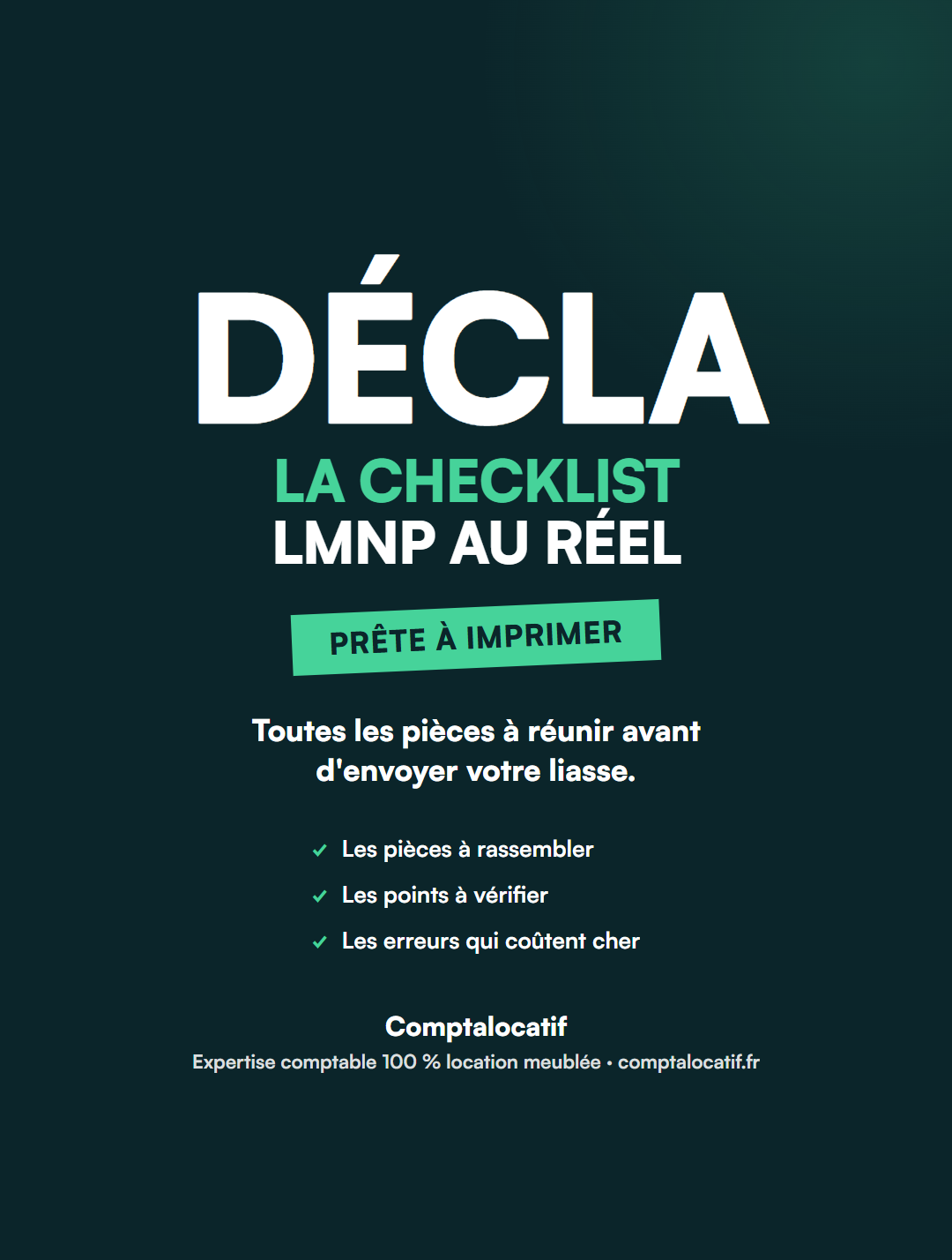 Couverture de la checklist de déclaration LMNP